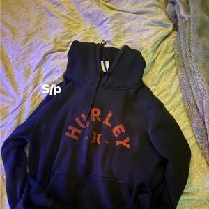 Hurley Men's Navy and Red Hoodie Sweater